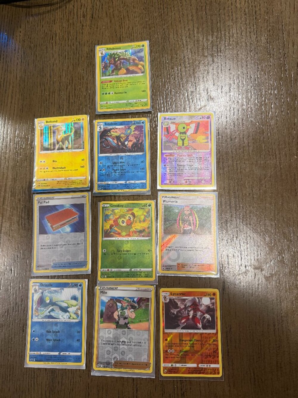 Pokemon Mixed 10 Card Lot 8 Reverse Hollow 2 Holo Mint Never Played